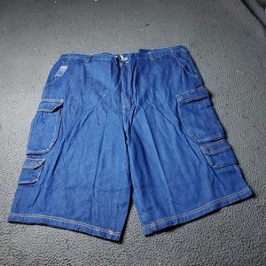 King Size Denim Jean Shorts Mens Size 50 Big & Tall Blue Cotton Cargo
